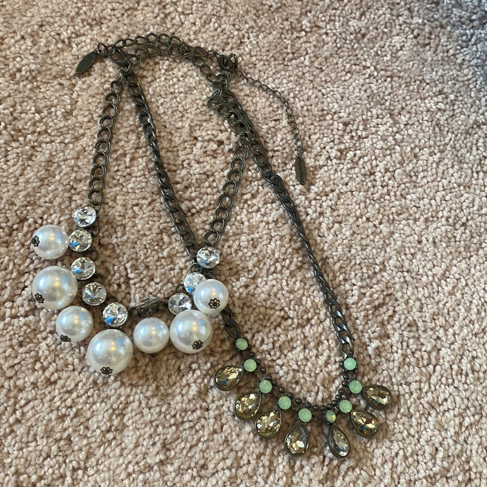 2 plunder design necklaces costume jewelry